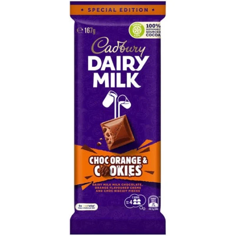 Cadbury Dairy Milk Orange and Cookies 167g